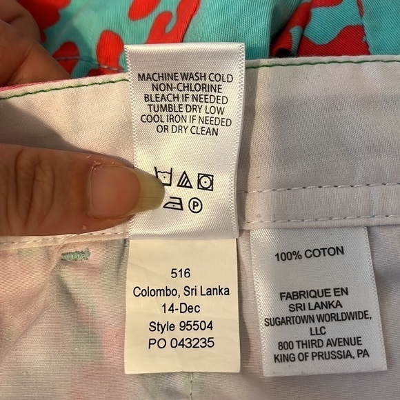 LILLY Pulitzer Pink and Blue The Buttercup Shorts Size 0 - Picture 7 of 7